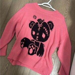 Pink Bear Graphic Sweater